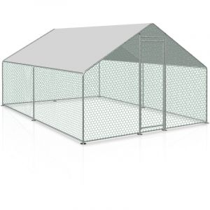 Enclos poulailler 6 m² parc grillagé 3x2 m acier galvanisé Cage parc enclos pour animaux - Tolletour