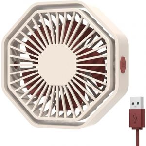 Mini Ventilateur Puissant, Ventilateur Silencieux Portable, 3 Vitesse Petit Ventilateur Table Pour La Chambre, Bureau, Domair(Rotation 360°,Alimenté