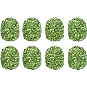 Jeffergarden Bouchon de tige de Valve de pneu de voiture, 8 pi&egrave;ces, strass scintillant fait &agrave; la main, attrayant universel pour Modification vert