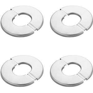 Cache Tuyau Radiateur Acier Inoxydable 4 Pi&egrave;ces Rosace de Robinetterie Cache Mitigeur Douche Couvercle Trou Robinet Cache Robinet Rosace de