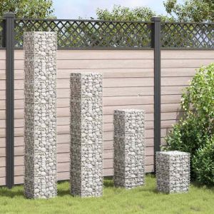 4 pcs Lits sur&eacute;lev&eacute;s，Jardini&egrave;re en gabion 30x30x50/100/150/200 cm Fer CFW22342