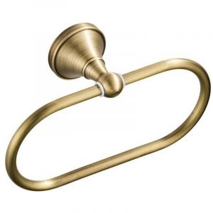 Anneau-Torchon , Bronze bross&eacute;， Porte-Serviette Ovale en Laiton Antique Support-Serviette pour Accessoires de Cuisine Salle de Bain fix&eacute; au Mur
