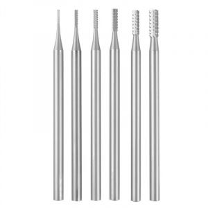 6 Pièces Fraises à en Forme de Cylindre - Cylindriques Coupe Croisée Tige 3/32 Pouces Outils Réglage Lapidaire
