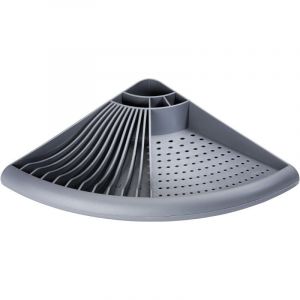 Jalleria - gouttoir Vaisselle Plastique, Egouttoir d'angle gain de place, Plastique, 35x9x35 cm, Gris