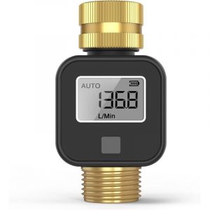Compteur eau num&eacute;rique, 4 modes de contr&ocirc;le de la consommation, d&eacute;bitm&egrave;tre avec filetage en laiton pour tuyau d'arrosage