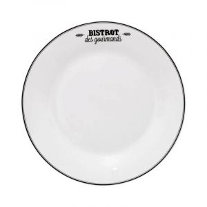 Secret De Gourmet - Lot de 6 Assiettes à Dessert 'Bistrot' 20cm Blanc