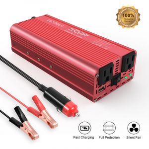 Gistuch - Onduleur de voiture ebtools 1000W/2000W onduleur 12V dc à 110V ac convertisseur de voiture avec 2 sorties ac