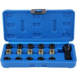 Lucky-88 - Kit de Réparation de Filetage de Bougie D'allumage 16 Pièces M14 x 1,25 Mm, Ensemble de Capuchons de Bougie D'allumage14 Mm x 1,25 Robinet