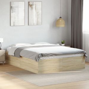 Cadre de lit sans matelas-Structure de lit chêne sonoma 120x190 cm 597584