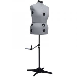 Mannequin de robe ajustable pour femme Buste Mannequin de Couture Gris l Taille 44-50 91259