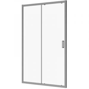 Porte de douche coulissante pour niche 125 cm Profil&eacute;s en aluminium chrom&eacute; Verre transparent 6mm h190 - R&eacute;versible Mod. sicilienne