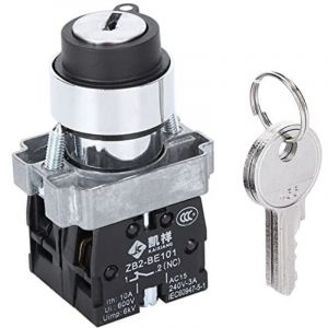 Interrupteur &agrave; Cl&eacute; &agrave; 2 Positions Verrouillage d'Alimentation &agrave; R&eacute;initialisation Automatique Conversion Verrouillage de Rotation + Cl&eacute; de Verrouillage
