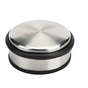 1 arr&ecirc;t de porte en acier inoxydable massif. Arr&ecirc;t de porte de sol robuste de conception moderne avec anneau en caoutchouc pour prot&eacute;ger la porte.