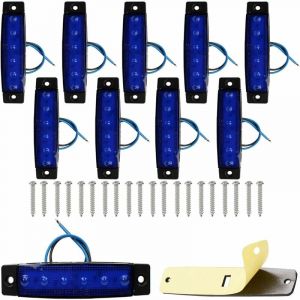 10 feux de profil latéraux led, 12V led feux de profil arrière, indicateurs avant, remorque, camion bus et autres feux de profil latéraux (bleu)