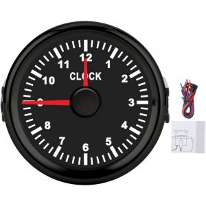 Compteur Horaire de Voiture Horloge Universelle de Tableau de Bord de 2 Pouces pour la Modification de Voiture de Bateau pour le Yacht de Bateau de