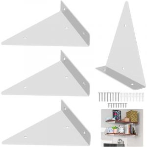 4 Pi&egrave;ces Supports d'&eacute;tag&egrave;re Flottants, Supports &agrave; Tablettes Muraux Triangulaires Invisibles avec Vis, Equerre Etagere Murale M&eacute;tal pour &eacute;tag&egrave;re pour