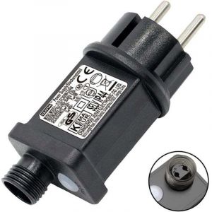 Clignoteur pour Guirlande lumineuse 31V 6W Prise Clignotante, 9 Modes Avec Fonction Minuterie, &Eacute;tanche IP44 Transformateur LED pour Eclairage de