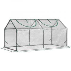 Serre de Balcon avec Fen&ecirc;tre, Abri de Jardin en Acier et B&acirc;che PE, Mini Serre pour Tomates, L&eacute;gumes et Fleurs 120x60x60 cm, Transparent