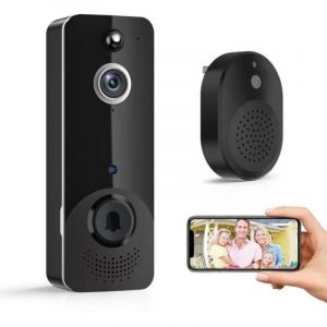 Sonnette vid&eacute;o sans fil, sonnette vid&eacute;o WiFi, d&eacute;tection humaine intelligente, vision nocturne, stockage cloud, alarme en temps r&eacute;el