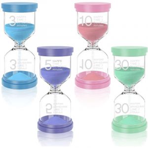 Sablier,Sablier Enfant,Sablier 3,5,10,30 Minutes,Couleur Sablier, Assistant de Gestion du Temps, pour Le Brossage des Dents des Enfants Salle de