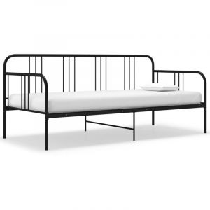 Cadre de canapé-lit Lit simple Lit Banquette Noir Métal 90x200 cm XZZ8597 Maisonchic