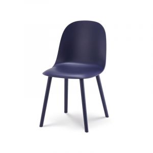 Chaise design milo bleue pétrole en résine