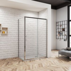 Ocean Sanitaire - Oc&eacute;an Cabine de douche 110x70x190 cm - Porte coulissante + paroi lat&eacute;rale - &Eacute;tanch&eacute;it&eacute; renforc&eacute;e - Montage facile
