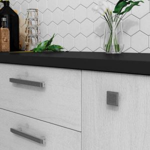 Poign&eacute;e de meuble houston - D&eacute;cor : Argent - Entraxe : 288 mm - Longueur : 340 mm - ITAR