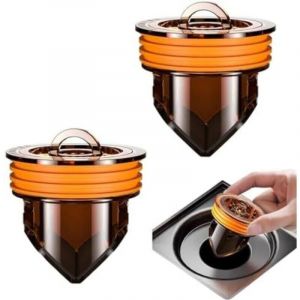 Siphon de sol anti-refoulement en deux parties, siphon de sol &agrave; l&eacute;vitation magn&eacute;tique, clapet anti-retour anti-odeurs pour salles de douche/lavabos