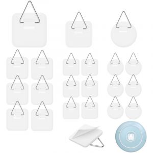 21Pcs Crochet Adhesif Mural Crochets Adh&eacute;sifs Invisibles, 3 Formes Crochets Adh&eacute;sifs Invisibles, Attache Cadre Adh&eacute;sif Accroche Tableau Adhesif pour