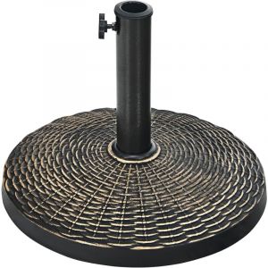 RELAX4LIFE Base de Parasol en R&eacute;sine avec Tube en Acier INOX pour Diam&egrave;tre 38-48MM, Support de Parasol/Parapluie Utilisable en Int&eacute;rieur et Ext&eacute;rieur