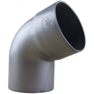 First Plast - Coude pvc 67&deg;30 m&acirc;le femelle pour tube de descente &Oslash;80 - aspect zinc