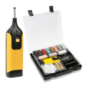 SWANEW Kit de réparation stratifié 17 pièces. Kit de réparation de la cire pour les surfaces en bois et les carreaux, kit de réparation de carrelage.