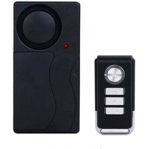 Alarme de vibration sans fil, alarme antivol antivol pour v&eacute;lo/v&eacute;lo/moto/voiture/v&eacute;hicules/porte/fen&ecirc;tre, 110db super fort (t&eacute;l&eacute;commande incluse)