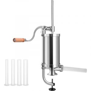 Poussoir &agrave; Saucisse Verticale Manuel en Acier Inoxydable,Machine &agrave; Saucisse Professionnelle avec 4 Tubes (15mm, 19mm, 22mm, 25mm) pour Cuisine