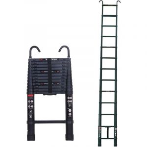 Lucn - chelle télescopique de 12,5 pieds de haut échelle pliante en Aluminium avec crochets amovibles, échelle de toit télescopique de 3,8 m pour
