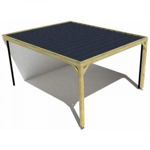 Carport bois &bull; 4m x 5m &bull; adoss&eacute;e &bull; sens profondeur &bull; livraison comprise