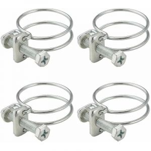 Cyclingcolors - 4x Collier de serrage double fil en métal zingué Gaine Tuyau Câble Tube Fixation Electroménager Ventilation Serre-joints, 55 - 60mm