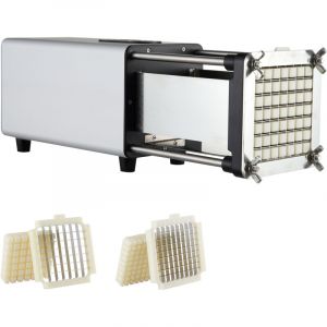 Coupe-frites electrique , trancheuse de pommes de terre avec lames en acier inoxydable de 1/2 pouce et 3/8 pouce, hachoir a pommes de terre avec