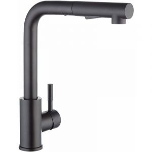 Tigrezy-Robinet de cuisine avec douchette noire, mitigeur de cuisine avec douchette extractible, robinet de cuisine en acier inoxydable 304 brossé,