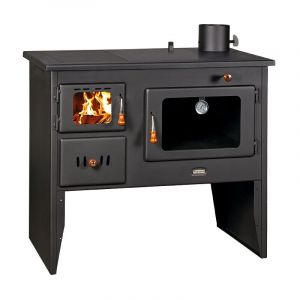 Poêle à bois pour système de chauffage central. Puissance de chauffage 4 + 12 kW. Modèle Prity W12 PM