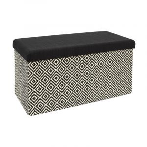 Banc Coffre Pliable "Tressé" 76cm Noir