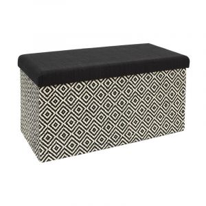 Paris Prix - Banc Coffre Pliable tressé 76cm Noir