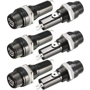 6 pi&egrave;ces 6x30mm Porte Fusible AC 10A 250V Noir Porte Fusible &agrave; Capuchon &agrave; Vis, Porte Fusible &agrave; Capuchon &agrave; Vis Mont&eacute; sur Panneau