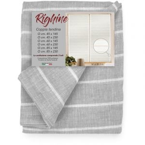 PAIRE DE RIDEAUX MODERN GLASS 45 ou 60 ou 85 RIGHINE Gris PAIRE (2 FEUILLES) CM. 45X145