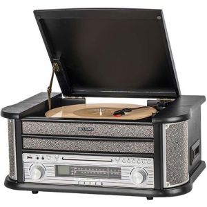 Tourne-disque - AVIZAR - Cambridge - Bluetooth - CD - K7 - AM/FM - Noir