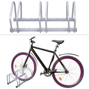 Einfeben Râtelier pour 2/3/4/5/6 vélos Vélos Range Vélo au Sol ou Mural Porte-vélos en Métal Antirouille(3 vélos)
