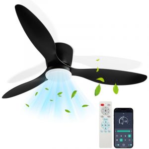 Vingo - swanew 132CM Ventilateur de plafond à led dimmable avec télécommande pour les lumières de la chambre du salon