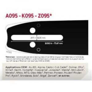 Oregon &ndash; Guide-cha&icirc;ne 35 cm &ndash; Pas de cha&icirc;ne 3/8'' &ndash; 52 maillons &ndash; Pour bois dur &ndash; Aff&ucirc;tage rapide PowerSharp&reg; &ndash; 140SDEA095