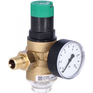 Honeywell - Régulateur de pression, avec raccords, 1/2 pouce, avec manomètre 0-10 bar